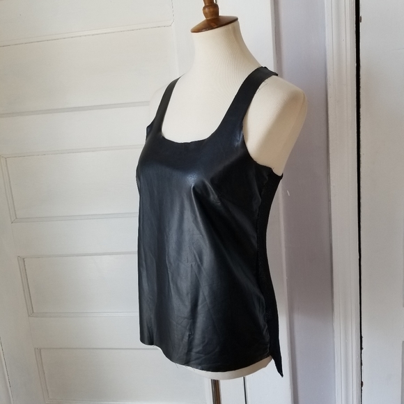Bebe Genuine Leather and Mesh Racerback Top, Size S - Picture 9 of 14
